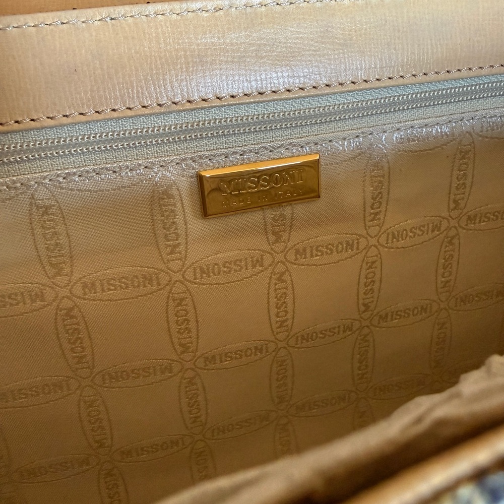 Missoni Hexagonal Pattern Clutch in Tan, Blue, and Yellow - NWT (read) - Picture 7 of 8